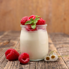 yogurt and raspberry