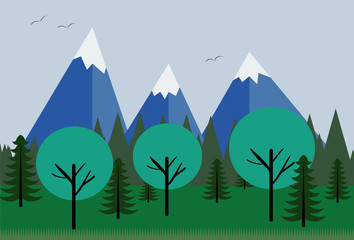 Spring mountains landscape