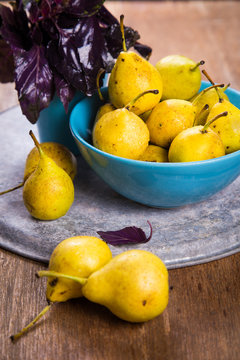 small yellow pears