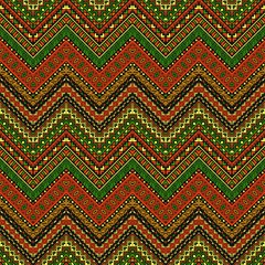 Vector african style chevron pattern with tribal motifs