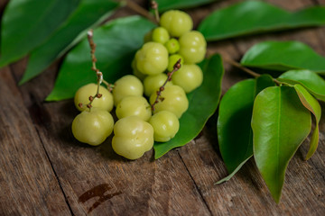 star gooseberry on the wooden floor
