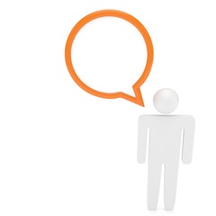 3d man with talk bubbles isolated over a white background. 3d rendering.