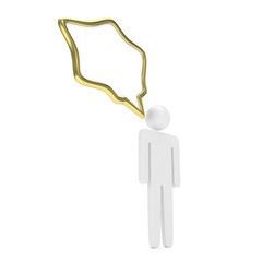 3d man with talk bubbles isolated over a white background. 3d rendering.