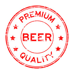 Grunge premium quality beer rubber stamp