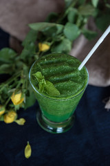 Healthy organic green smoothie