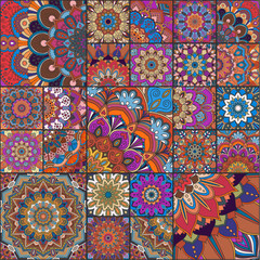 Boho tiles of different size