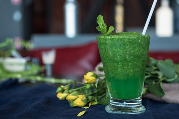 Healthy organic green smoothie