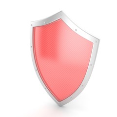 shield icon on white. 3d rendering.