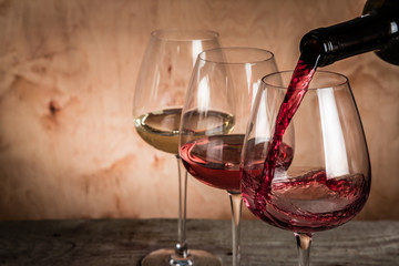 Obraz na płótnie Canvas Selection of wine for tasting