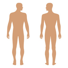 Fototapeta premium Fashion man's solid template figure silhouette (front & back vie