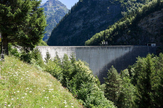 Dam of Malvaglia on Blenio valley