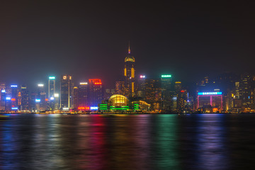 Beautiful view of hong kong skyline at night scene