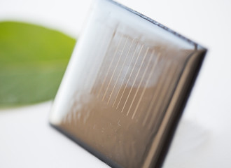 close up of solar battery or cell