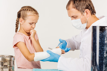 Fototapeta premium doctor cut bandage.