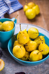 small yellow pears