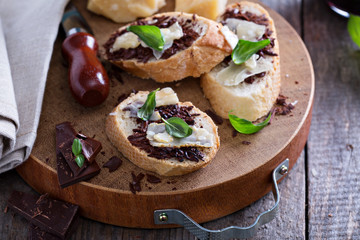 Parmesan and chocolate bruschetta