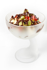 Dessert. piece of cake on a background
