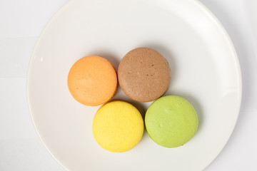 macaroons on a white background