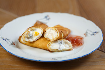 Dessert. piece of cake on a black background
