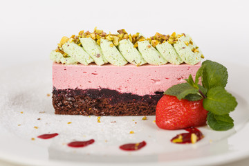 Beautiful piece of cake. An unusual dessert.
