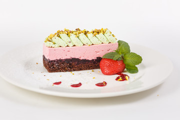 Beautiful piece of cake. An unusual dessert.