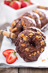 Homemade chocolate bagels