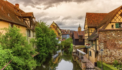 Fototapeta na wymiar Little Venice, petite Venise, in Colmar, Alsace, France