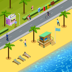 Isometric People Society Illustration