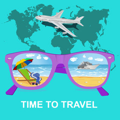Traveling, tourism and vacations concept, vector 