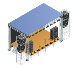 Stage Isometric Poster