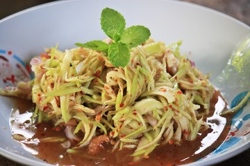 ingredient of spicy mango salad