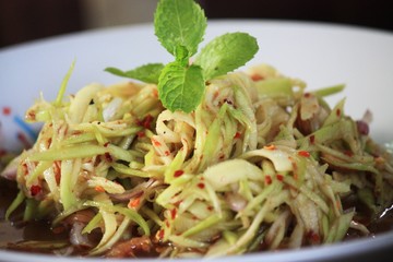 ingredient of spicy mango salad