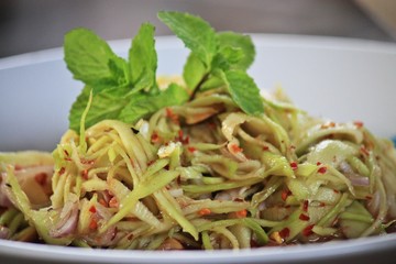 ingredient of spicy mango salad