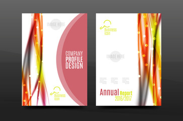 Wave pattern a4 annual report template