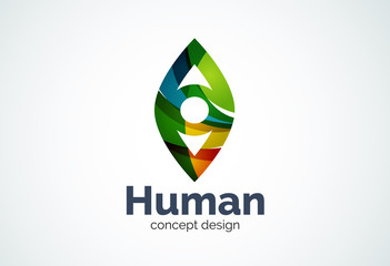 Abstract business company human eye logo template, sight or look concept