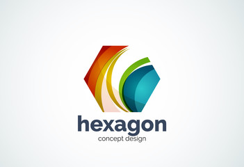 Hexagon logo template, cell concept