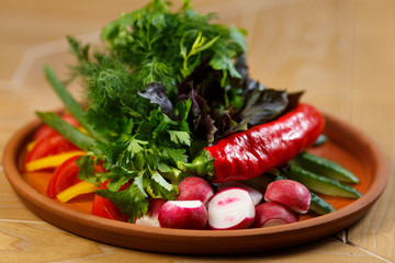 beautiful appetizer on background