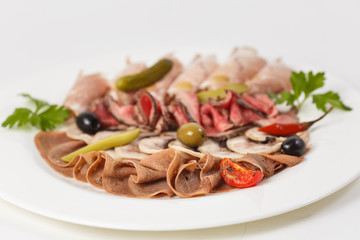 beautiful appetizer on background
