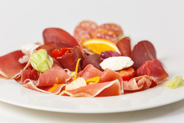 beautiful appetizer on wooden background