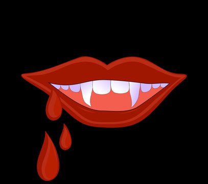 Vector vampire mouth with claws and blood