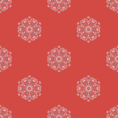 Creative Ornamental Seamless Red Pattern. Geometric Decorative Background