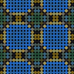 Kaleidoscopic low poly circle style vector mosaic background