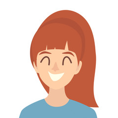 Happy girls icon vector. Young woman icon illustration. Face of people icon flat cartoon style. Person people head, isolated avatar on white background