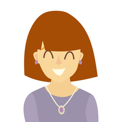 Happy girls icon vector. Young woman icon illustration. Face of people icon flat cartoon style. Person people head, isolated avatar on white background