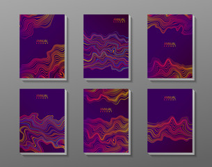 Brochure cover set with abstract waves.