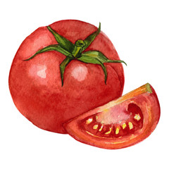 Watercolor hand drawn tomato - 116814379
