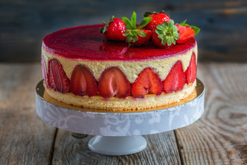 Delicious strawberry cake.