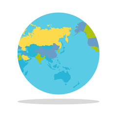 Planet Earth with Countries Vector Illustration.