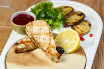 grilled fish with potatoes