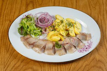 beautiful appetizer on wooden background